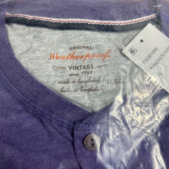 NEW Men's "Weatherproof Vintage" Henley Long Sleeve Top - Picture 2 of 4